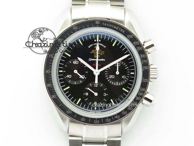 0516 Refined Speedmaster 50th Anniversary Black Dial On SS Bracelet 8232